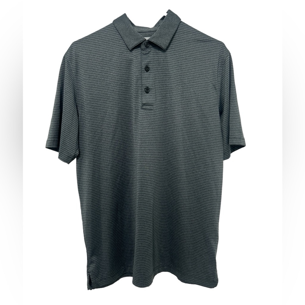 Callaway Golf Opti Dri Fit Men’s Size Medium Dark Grey With White Stripes. EUC